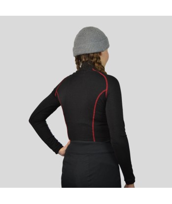 Base Layer « AIGUILLE VERTE » Femme Noir/Rouge destockage