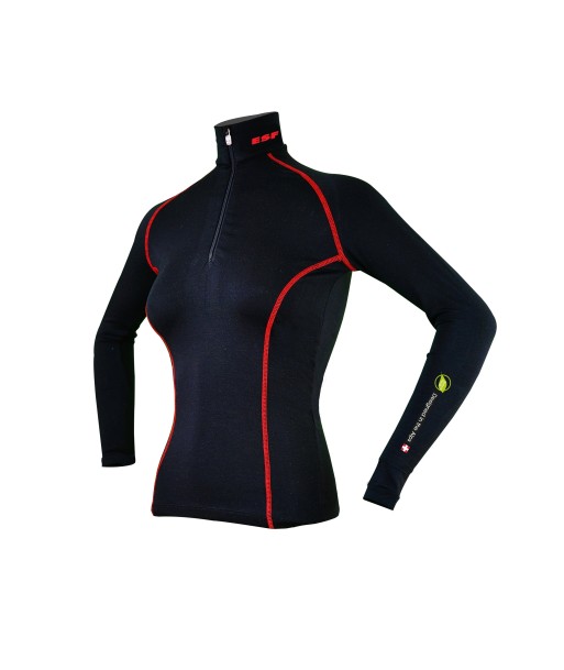 Base Layer « AIGUILLE VERTE  ESF» Femme Noir/Rouge Toutes les collections ici