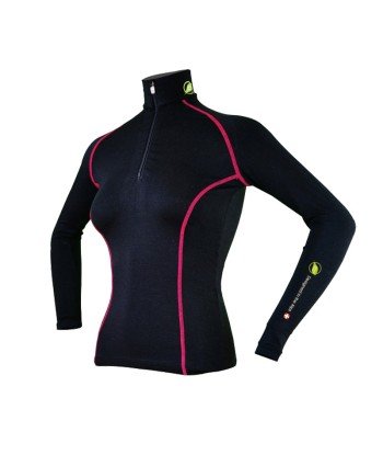 Base Layer « AIGUILLE VERTE » Femme Noir/Fushia store