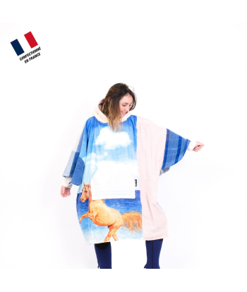 Poncho Anfibi unisexe 100% Upcyclé « Horse » modèle unique brillant des détails fins