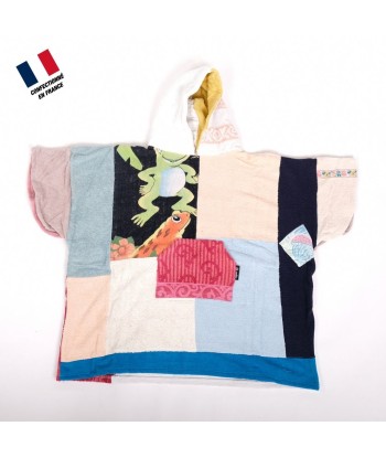 Poncho Anfibi Junior 100% Upcyclé « Squares and Frogs » - Modèle unique brillant des détails fins