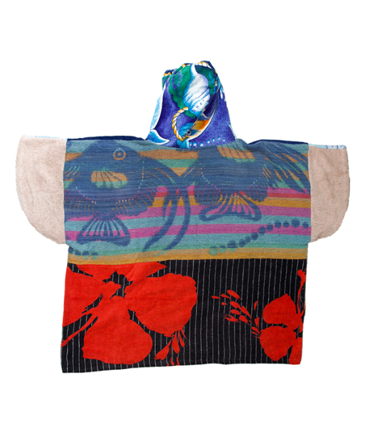 Poncho Anfibi Junior 100% Upcyclé « Flowers & Dolphins » - Modèle unique offre 