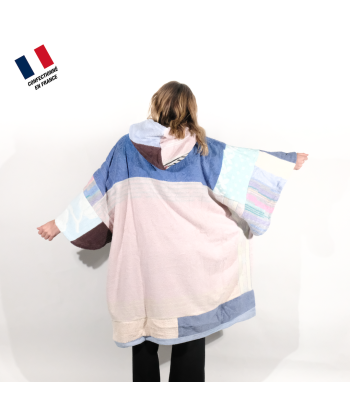 Poncho Anfibi unisexe 100% Upcyclé « Stripes and Flowers » modèle unique commande en ligne