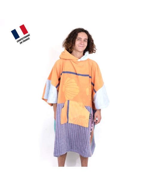 Poncho Anfibi unisexe 100% Upcyclé « Orange Shell » modèle unique Economisez 