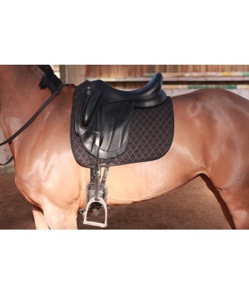 Tapis de selle INFI-KNIT dressage noir et caramel hantent personnes