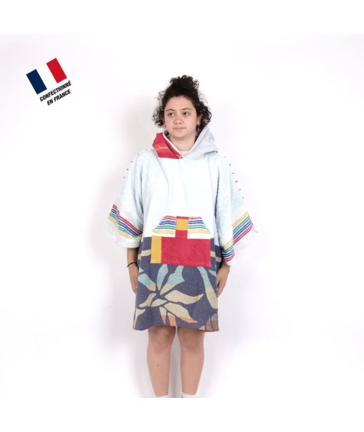 Poncho Anfibi Junior 100% Upcyclé « Multicolor Stripes » modèle unique suggérées chez