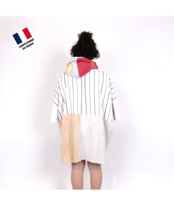 Poncho Anfibi Junior 100% Upcyclé « Multicolor Stripes » modèle unique suggérées chez