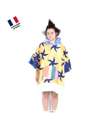 Poncho Anfibi Junior 100% Upcyclé « Blue Starfish » modèle unique livraison et retour toujours gratuits