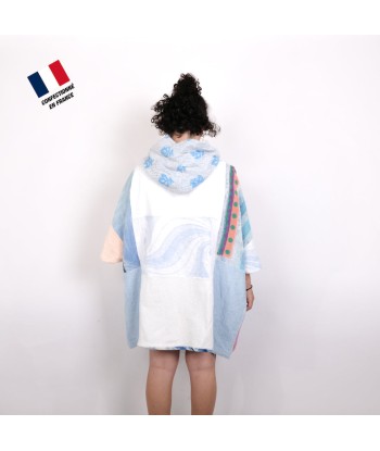 Poncho Anfibi Junior 100% Upcyclé « Blue Leaves » modèle unique Faites des économies