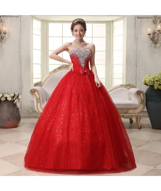 Robe de Mariée Princesse Paillette Rouge plus qu'un jeu 