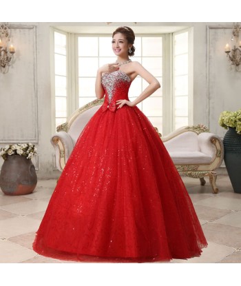 Robe de Mariée Princesse Paillette Rouge plus qu'un jeu 