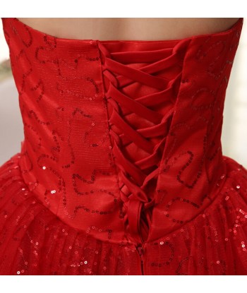 Robe de Mariée Princesse Paillette Rouge plus qu'un jeu 