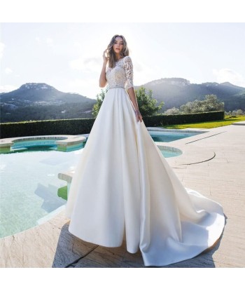 Robe de Mariée Princesse avec Manches en Dentelle de votre