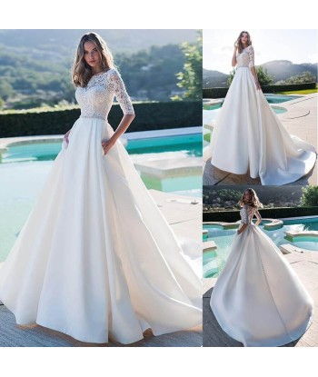 Robe de Mariée Princesse avec Manches en Dentelle de votre