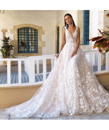 Robe de Mariée Princesse Col en V JUSQU'A -70%! 