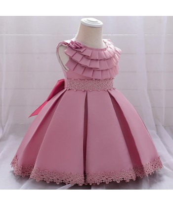 Robe Bébé Fille Rose Pale en linge