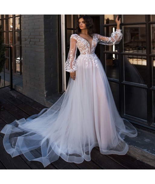 Robe de Mariée Princesse avec Manches prix