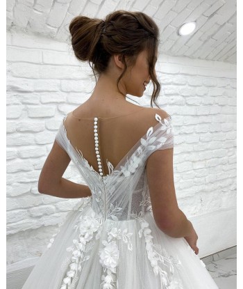 Robe de Mariée Princesse Dentelle avec Traine Amélioration de cerveau avec