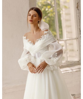 Robe de Mariée Princesse Manche Longue Dentelle les ligaments