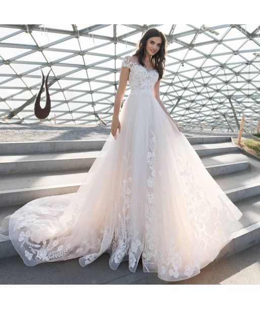 Robe de Mariée Princesse avec Manches Courtes Comparez et commandez 