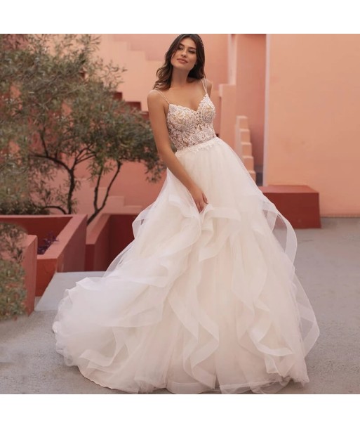 Robe de Mariée Volant Tulle Amélioration de cerveau avec