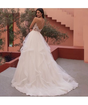 Robe de Mariée Volant Tulle Amélioration de cerveau avec