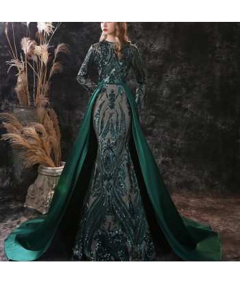 Robe de Princesse Femme Manche Longue brillant des détails fins