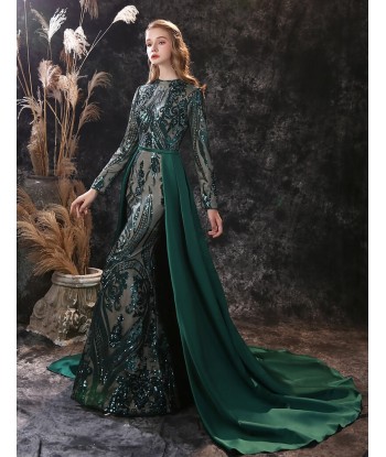 Robe de Princesse Femme Manche Longue brillant des détails fins