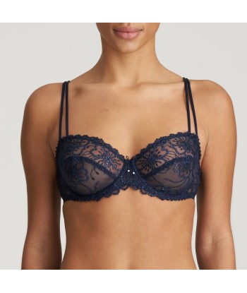 Marie Jo - Jane Soutien-Gorge Balconnet Couture Horizontale Velours Bleu à prix réduit toute l'année