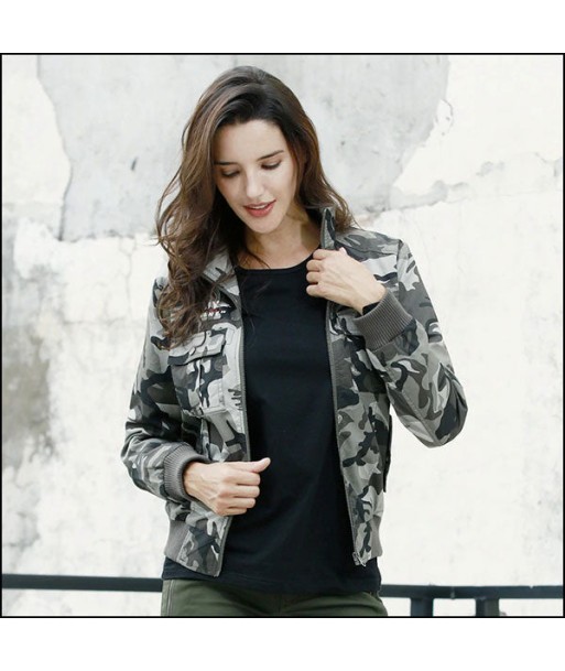 Veste Camouflage Imprimé Militaire Femme pas cher