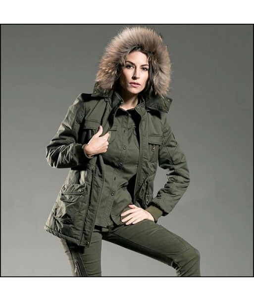 Veste Militaire Parka Vert Femme france