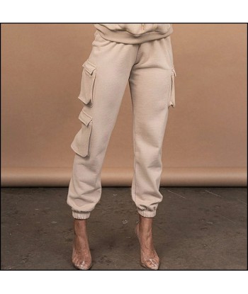 Pantalon Cargo Beige Femme Taille Haute livraison gratuite