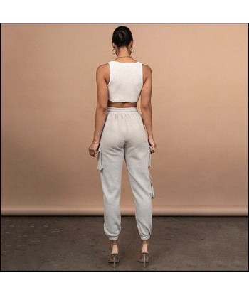 Pantalon Cargo Gris Femme en stock