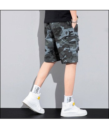 Short Camouflage Bleu brillant des détails fins