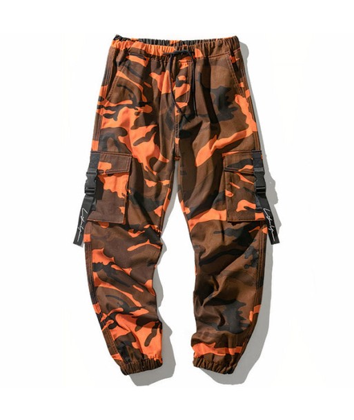 Pantalon Camouflage Orange Homme basket pas cher