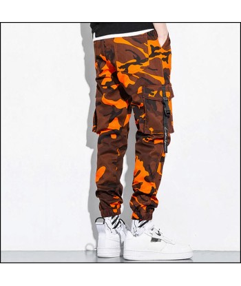 Pantalon Camouflage Orange Homme basket pas cher