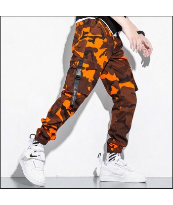 Pantalon Camouflage Orange Homme basket pas cher