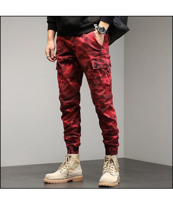 Pantalon Cargo Militaire Rouge pas cheres