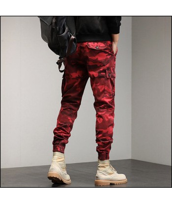 Pantalon Cargo Militaire Rouge pas cheres