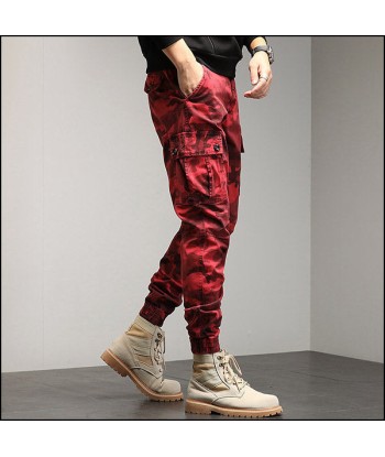 Pantalon Cargo Militaire Rouge pas cheres