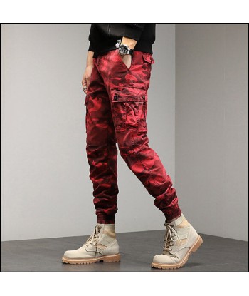 Pantalon Cargo Militaire Rouge pas cheres