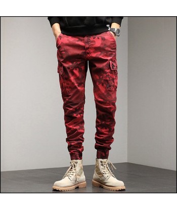 Pantalon Cargo Militaire Rouge pas cheres