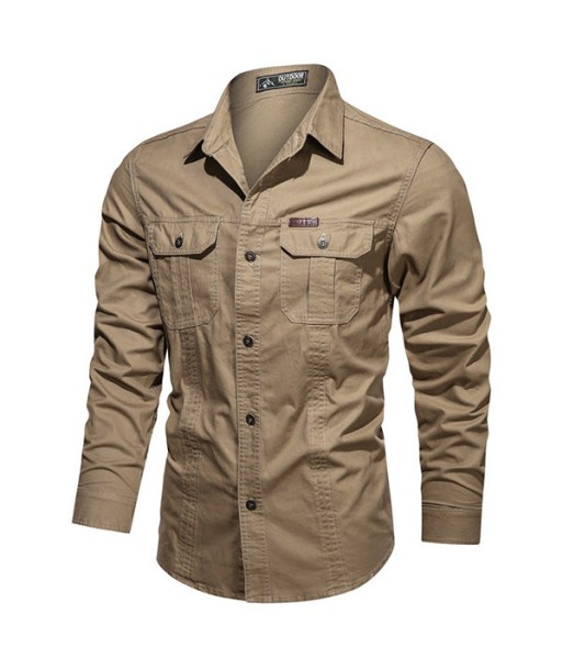 Chemise Militaire Kaki Homme Pour