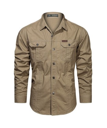 Chemise Militaire Kaki Homme Pour