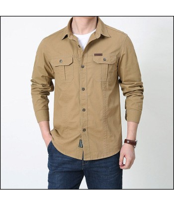 Chemise Militaire Kaki Homme Pour