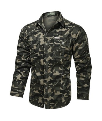 Chemise Militaire Camouflage Homme brillant des détails fins