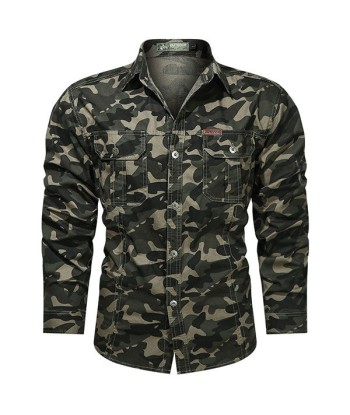 Chemise Militaire Camouflage Homme brillant des détails fins