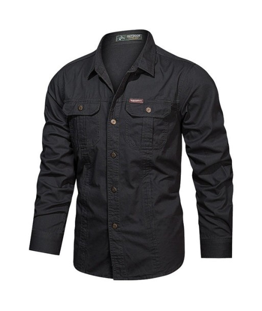 Chemise Militaire Noir Homme outlet