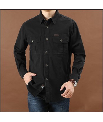 Chemise Militaire Noir Homme outlet