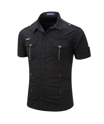 Chemise Militaire Noir Manche Courte meilleur choix